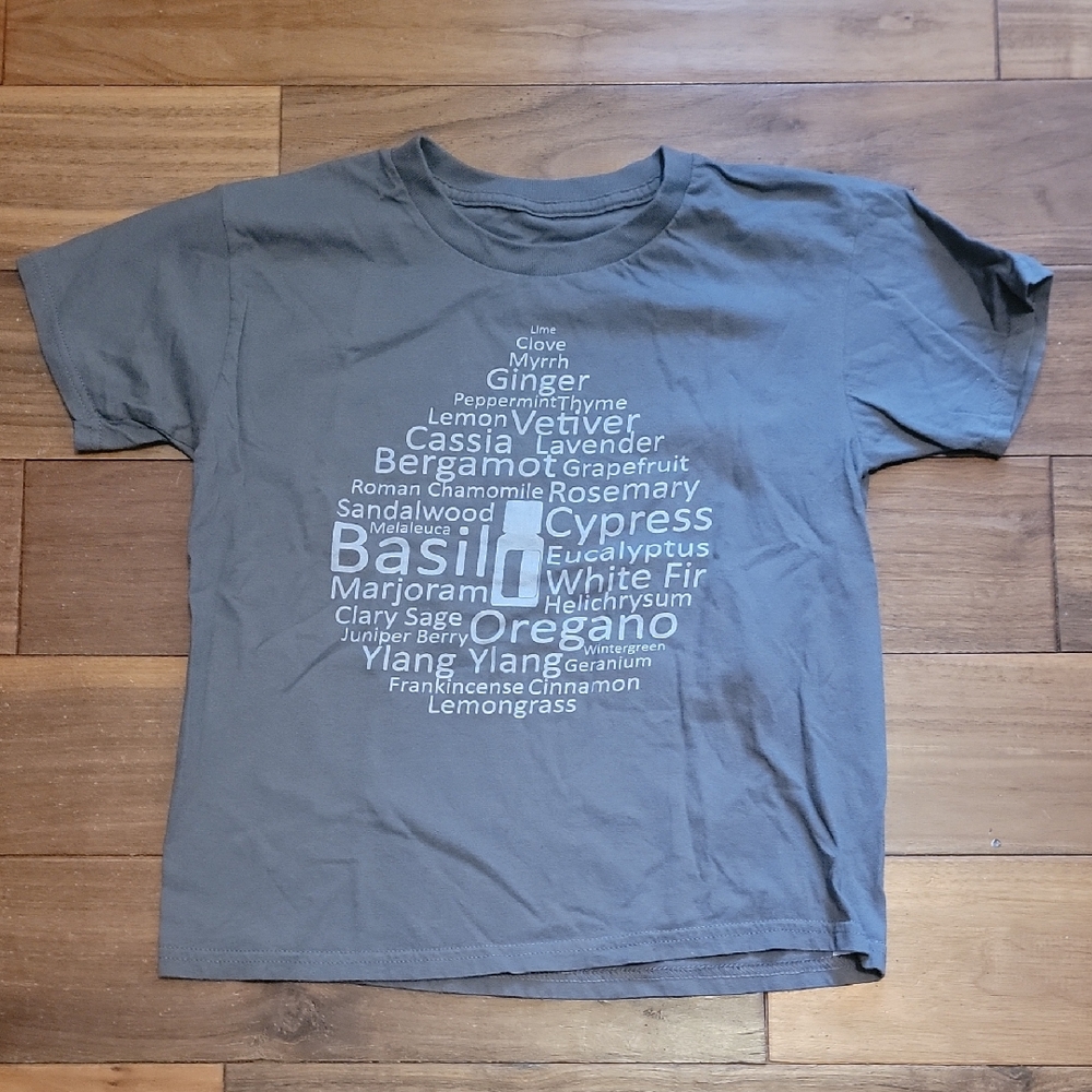 Kids Gray Graphic Essential Oil Themed T-Shirt